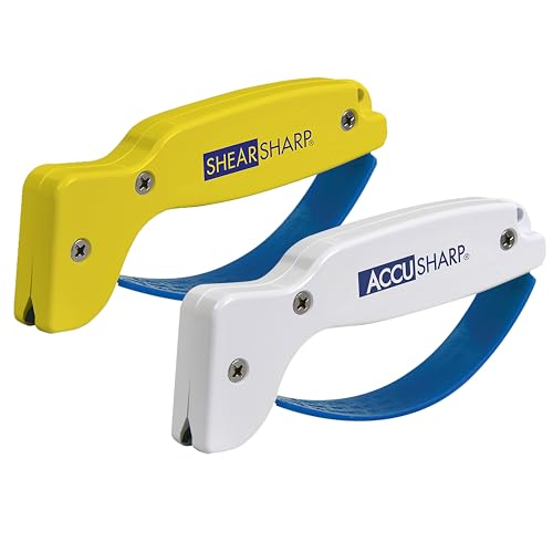 Hand Held Carbide Blade Sharpener & ShearSharp Scissor Sharpener (White & Yellow)