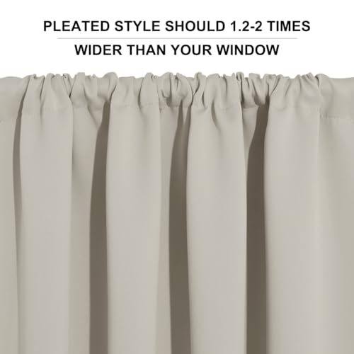 Short Privacy Curtains 30 inch Long for Bathroom Window (Natural / 42"W x 30"L (Pack of 2))
