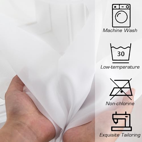 Sheer White Curtains 108 Inches Long (White / 59"W x 108"L (Pack of 2))