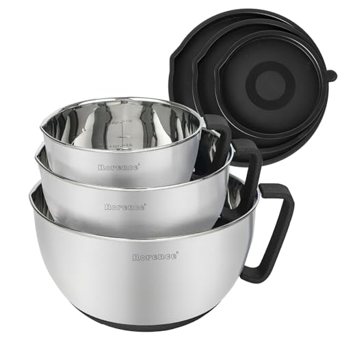 Stainless Steel Mixing Bowls Set with Lids (Black / 3 piece)