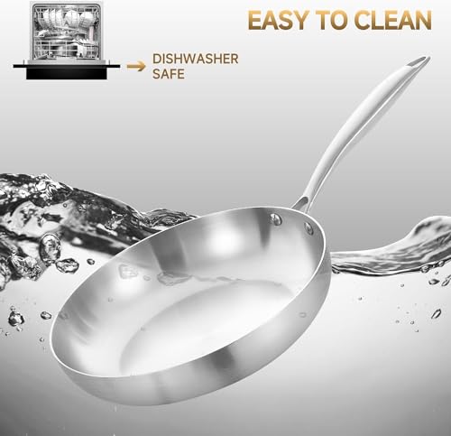 8'' Tri Ply Stainless Steel Pan with Lid
