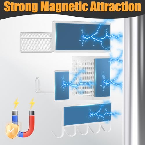Magnetic Spice Rack for Refrigerator (White / 10 Pack)
