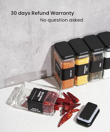 Glass Storage Jars with Bamboo Lid (Black)