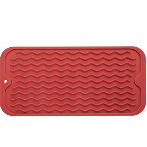 Silicone Dish Drying Mat for Multiple Usage (Red / 12"L x 6"W)