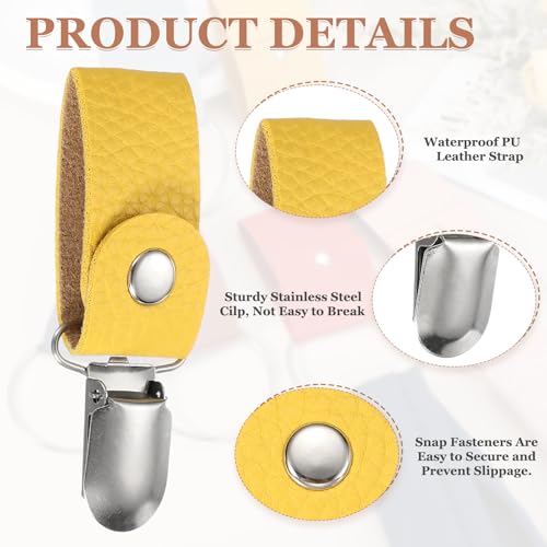 4 Pcs Towel Ring Holder with Clip (Yellow)
