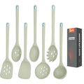 Large Silicone Utensils Set of 7 for Cooking (Green)