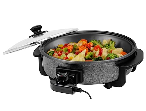 Round Electric Skillet (11.5 Inch - Black)