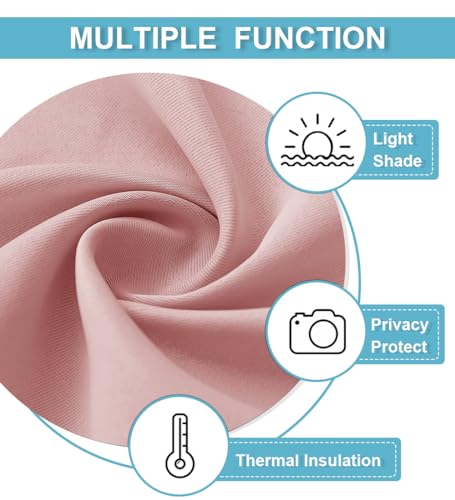 54 inch Blackout Curtains for Living Room Bedroom (Peach Blush / 42"W x 54"L (Pack of 2))