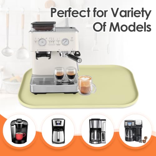Silicone Coffee Maker Mat with Lip for Countertops (Sage Green / 24'' x 16'')