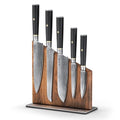 Magnetic Kitchen Knife Block Set (Black/Gold / 6-Piece)