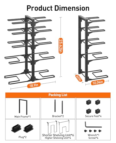 Pots and Pans Organizer Under Cabinet 23.6" 10 (Black / 23.62"H)
