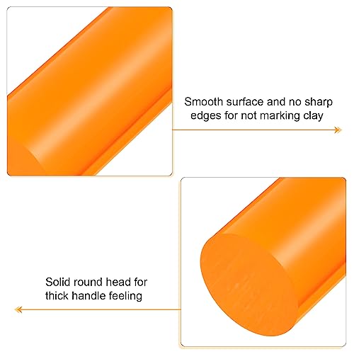 Acrylic Clay Roller 8 Inch x 1 Inch Solid Non (Orange / 8 Inch x 1 Inch)