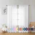 Sheer Voile Window Treatment Rod Pocket Curtain Panels for Kitchen Bedroom Living Room Drapes Sunlight Filtering Privacy Semi Home Decor Assorted Colors Sizes (40"W x 72"L (Pack of 2) / White)