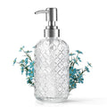 14 OZ Refillable Glass Soap Dispenser for Hand Soap & Lotion (Clear)