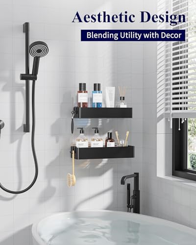 Shower Caddy Adhesive (Black / X-Large)