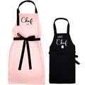 Personalized Mommy and Me Matching Aprons Mother Son Cooking Apron Set (Pink + Black)