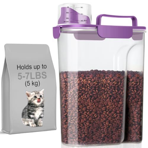5 7Lbs Airtight Pet Storage Container (Purple / 5L-1pack)