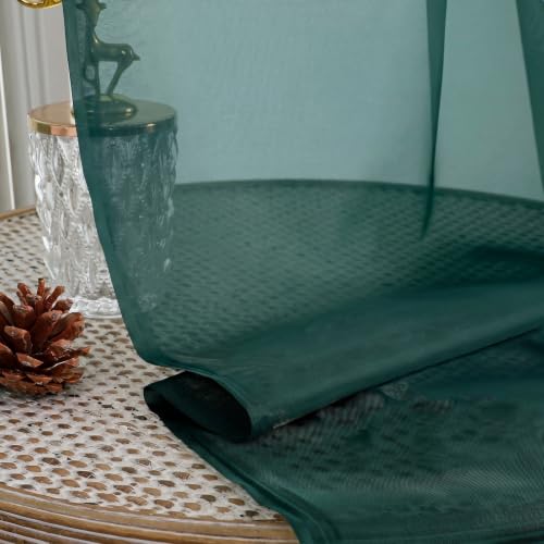 Hunter Green Sheer Curtains 120 Inches Long 2 Panels Set (Hunter Green / 59"W x 120"L (Pack of 2))