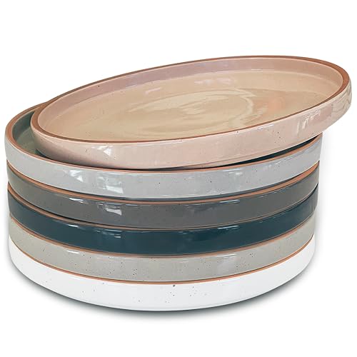 Ceramic Flat Plates Set of 6 (Neutrals)