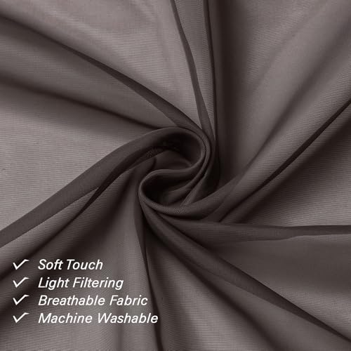 Chocolate Sheer Curtains 84 Inches Long 2 Panels Set (Chocolate / 42"W x 84"L (Pack of 2))