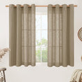 Semi Sheer Linen Curtains 45 Inches Long for Bedroom 2 Panels (52"W x 45"L (Pack of 2) / Taupe)