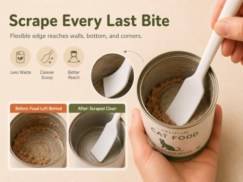 Cat Wet Food Spoon (White Longer Spatula)