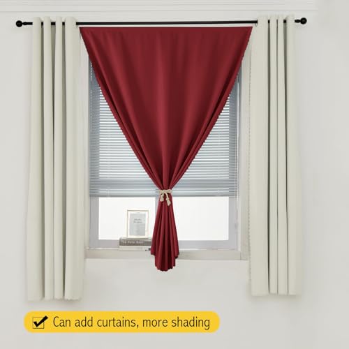 Self Adhesive Curtains (47"W x 71"L (Pack of 1) / Burgundy)
