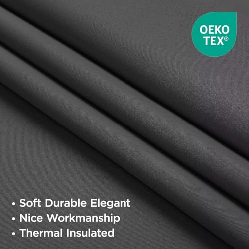 84Inch Blackout Curtains for Bedroom (Grey / 52"W x 84"L (Pack of 2))