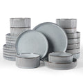 Star Stoneware Dinnerware Sets with Pasta Bowls (Smoky Blue)