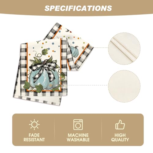 210 GSM Fall Table Runner Home Party Decor 13x72 Inch (13" x 72", Table Runner / Black/Beige/Blue)