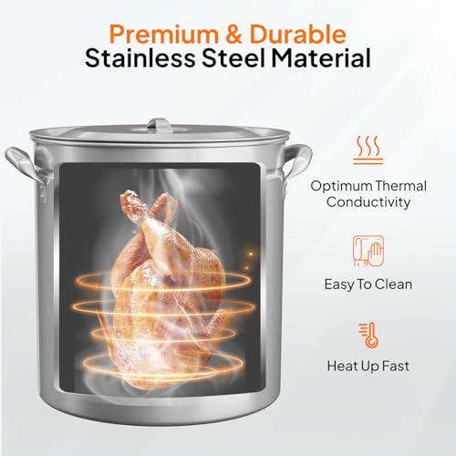 82QT Stainless Steel Stock Pot for Boiling Seafood (82 Quarts)