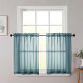 Dusty Blue Kitchen Curtains 30 Inch Length Tier 2 PCS (Dusty Blue / 42"W x 30"L (Pack of 2))