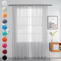 Solid Sheer Rod Pocket Curtain Voile Draperies 2 Panels White Beige Black Grey Ivory 52 Inch Width 90 Inch Long 1 Pair for Kitchen Bedroom Children Living Room Yard (Silver Grey / 52"W x 90"L (Pack of 2))