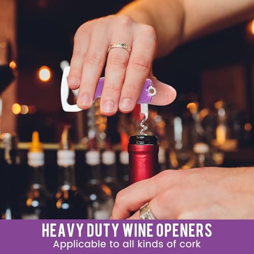 24 Pcs Wine Bottle Opener Keychains Bulk (Purple)