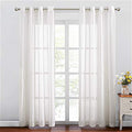 Linen Curtains Off White Sheer Flax Textured (52"W x 84"L (Pack of 2) / Off White)