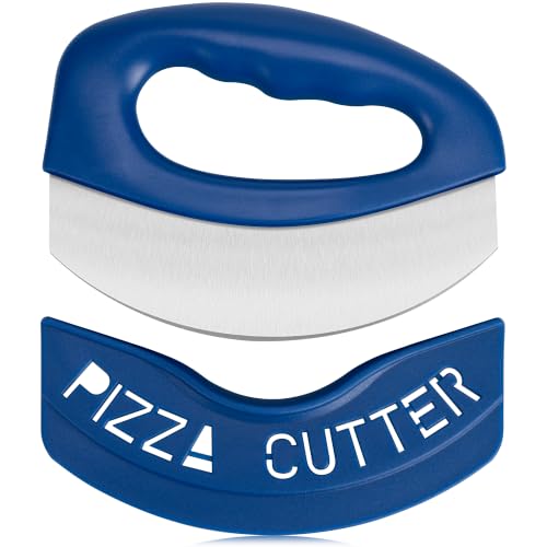 Pizza Cutter with Blade Cover Stainless Steel Upgrade Sharp Blade Dark Blue (Dark Blue)