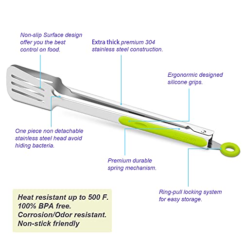 Kitchen & Grill Tongs Set of 2 (Green)