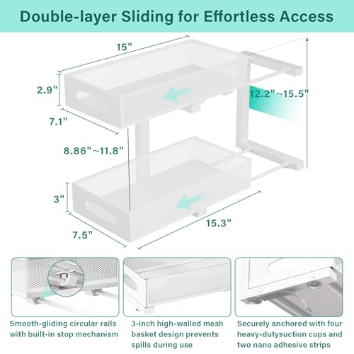 Under Sink Organizer (Standard Version / White - Double Pack)