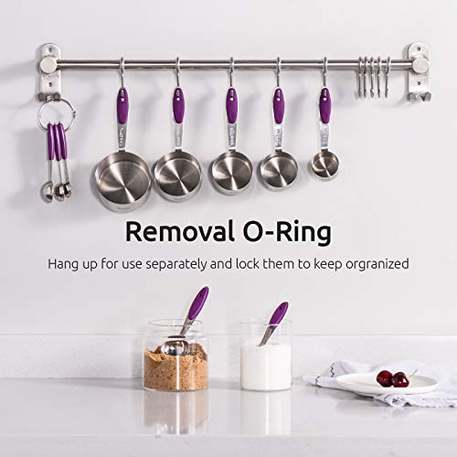 10 Piece Measuring Cups and Spoons Set in 18 (Purple)