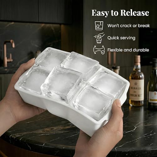 Large Silicone Ice Cube Tray (White / 3-Pack)