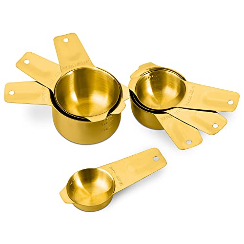 7-Piece 18/8 Stainless Steel Measuring Cups Set, Gold (7 Piece / Gold)