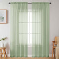 Sheer Light Green Curtains for Bedroom Living Room 90 Inches Long 2 Panels Set (Light Green / 42"W x 90"L (Pack of 2))