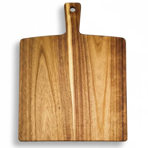 Large Acacia Wood Cutting Board with Handle 17''X13'' (BigSquare-17x13)