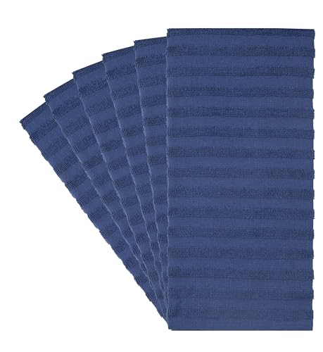 Premium Kitchen Towels 6 Pack 100% Cotton (Blue Solid / Kitchen Towels - Solid (6 Pack))