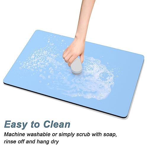 Coffee Mat 12" x 19" Coffee Bar Mats for Espresso Machine Station Accessories and Organizer (A-Sky Blue / 12" x 19")