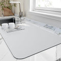 Dish Drying Mat for Kitchen Counter (Light Grey / 16" x 18")