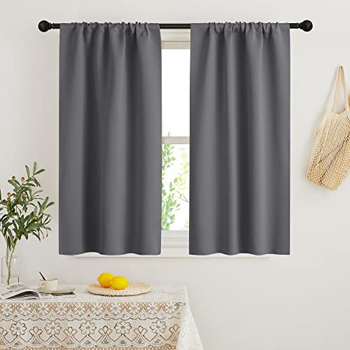 Blackout French Door Window Curtain Coverings (Grey / 29"W x 45"L (Pack of 2))