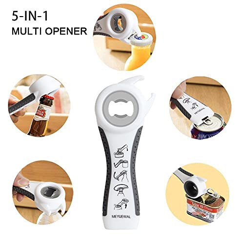 Jar Opener Bottle Opener for Weak Hands (White)