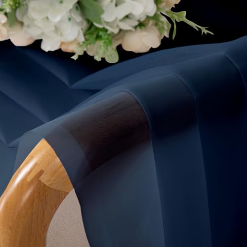 Navy Blue Sheer Curtains 84 Inches Long 2 Panels Set (Navy Blue / 40"W x 84"L (Pack of 2))