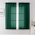 Hunter Green Sheer Curtains 63 Inch Length 2 Panels Set (Hunter Green / 42"W x 63"L (Pack of 2))